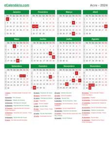 Calendário 2024