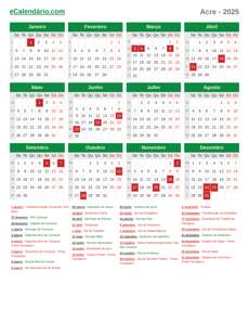 Calendário 2025