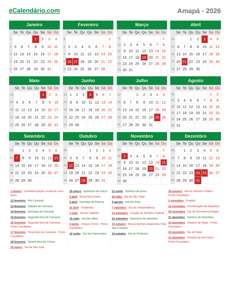 Calendário 2026