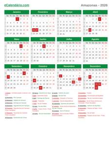 Calendário 2026