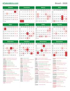 Calendário 2028