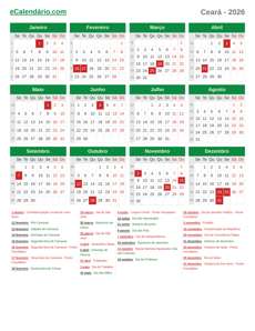 Calendário 2026