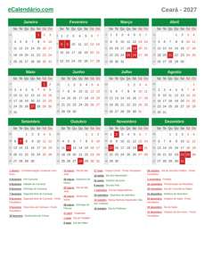 Calendário 2027