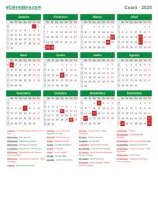 Calendário 2028