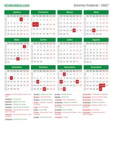 Calendário 2027