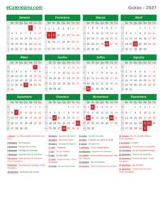 Calendário 2027