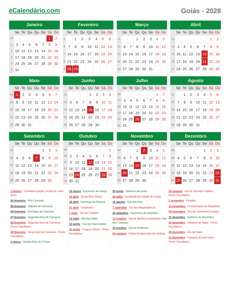 Calendário 2028