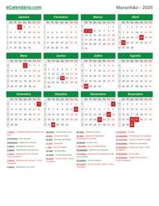 Calendário 2025