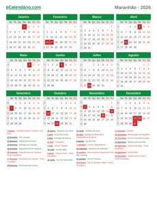 Calendário 2026
