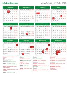 Calendário 2025