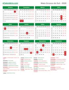 Calendário 2028