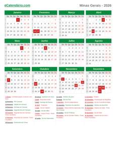 Calendário 2026