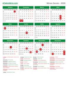 Calendário 2028