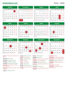 Calendário 2028