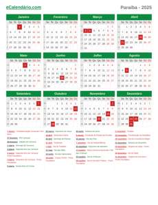 Calendário 2025