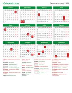 Calendário 2028