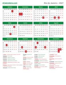 Calendário 2027