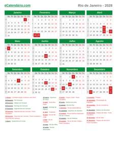 Calendário 2028