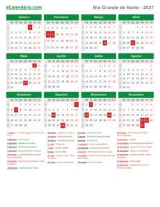 Calendário 2027