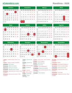 Calendário 2028