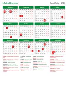 Calendário 2029