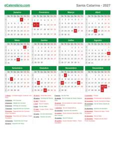 Calendário 2027