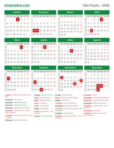 Calendário 2026