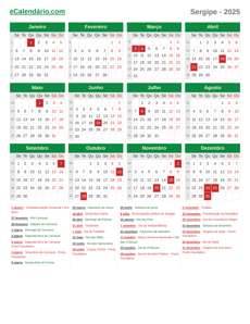 Calendário 2025