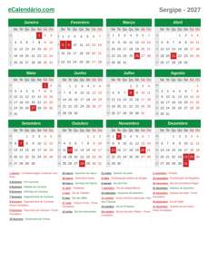 Calendário 2027