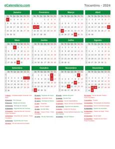 Calendário 2024